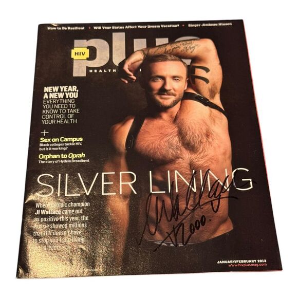 HIV Plus Other - HIV Plus Magazine January/February 2013 Ji Wallace Cover Signed‎ Autographed